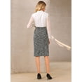 thumbnail image 5 of DARING DIVA Women's Tweed Pencil High Waisted Bodycon Midi Skirts L Black, 5 of 7