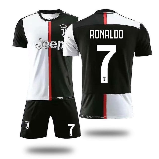 Juventus Home Kit No.7 Ronaldo Copa de Europa Camiseta de fútbol Kit para ni?os Jóvenes Hombres V
