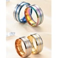 thumbnail image 5 of YAZI 4PCS Plain Band Rings for Men Stainless Steel Rings for Men Wedding Ring Cool Spinner Rings for Men Black Stainless Steel Ring Set Anxiety Ring Fidget Size 6-12, 5 of 16