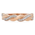 thumbnail image 3 of Dazzlingrock Collection 0.15 Carat (ctw) 10K Round Cut Diamond Ladies Bridal Anniversary Wedding Band Stackable Swirl Ring, Rose Gold, Size 8, 3 of 4