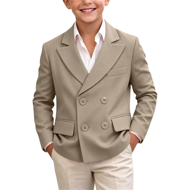 Odeerbi Chaqueta Blazer de Manga Larga Con Muescas Uniforme de La Escuela de La Solapa Chaqueta de Traje Formal