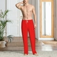 thumbnail image 2 of Logiee Red Print Pajama Pants for Men,Men’s Pajama Bottoms,Mens PJ Pants with Pockets & Button Fly-3X-Large, 2 of 6