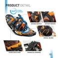 thumbnail image 7 of G2 21Inches Light Weight Snowshoes, with Special EVA Padded Ratchet Binding, Heel Lift, Toe Box, Flexible Pivot Bar, Durable Back Strap, Set with Trekking Poles(Orange), 7 of 7