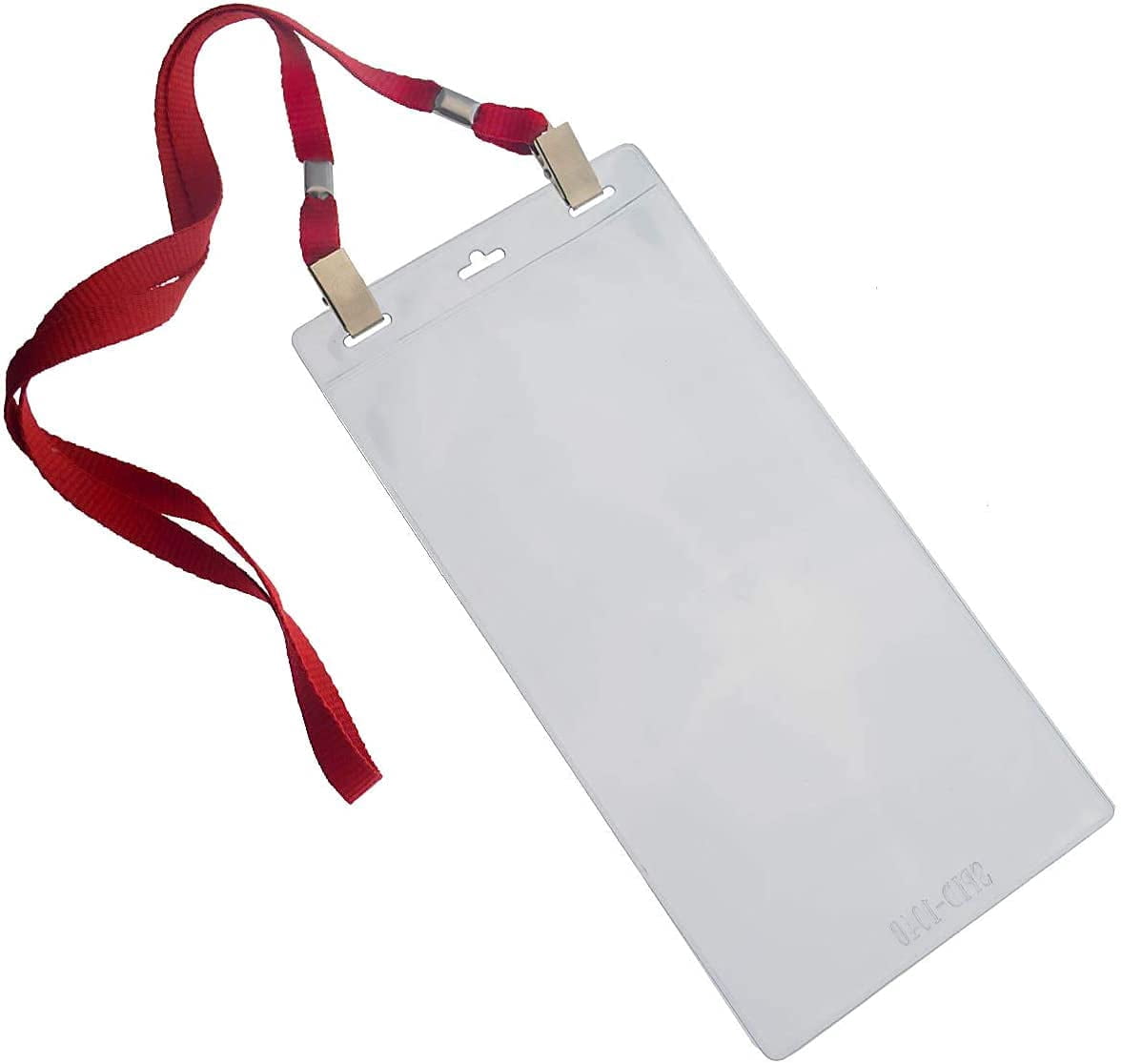 25 Pack - 4 x 8 Inch Extra Large Ticket & Event Credential Badge Holders with Double Sided Lanyards with Two Bulldog Clips, by Specialist ID (Assorted Colors)