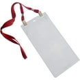thumbnail image 2 of 25 Pack - 4 x 8 Inch Extra Large Ticket & Event Credential Badge Holders with Double Sided Lanyards with Two Bulldog Clips, by Specialist ID (Red), 2 of 6