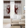 thumbnail image 2 of Texas Star Vintage Kitchen Curtains Red Berry Retro Art White Wooden Cafe Short Curtains for Bathroom Blackout Window Curtain Grommet Small Window Treatment Drapes for Bedroom Living Room 27.5"x39"x2, 2 of 9