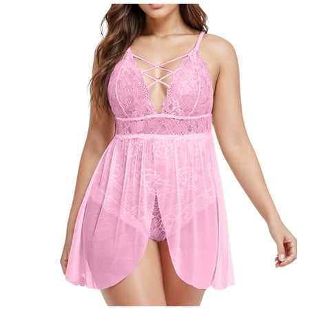 Midwennn Plus Size Summer Sexy Pajamas Women Feel Home Skirt Underwear Nightgown Lingerie Nightgown for Women