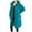 Blue, variant on Women's Solid Color Button Pocket Recreational Hooded Long Sleeve Windbreaker Coat Tops