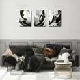 thumbnail image 2 of Black and White Abstract Canvas Wall Art Decor Black & White Gold Lines Modern Artwork Paintings Pictures for Bedroom Home Office Wall Decoration 12"x16"x3 Panels, 2 of 6
