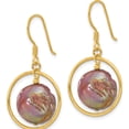 thumbnail image 2 of Sterling Silver Gold-Plated Polished Brown Fwc Coin Pearl Dangle Earrings (Width 19.8) (Length 38) - Jbsp, 2 of 5