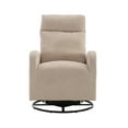 thumbnail image 4 of Upholstered Swivel Glider Chair for Nursery, Modern Glider Accent Chair Padded Seat with High Backrest Armchair Comfy Side Chair for Living Room Bedroom Offices, Beige, 4 of 8