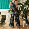 thumbnail image 3 of Edvintorg Floral Jumpsuit Women Fashion Wide Leg Jumpsuit With Pockets Landscape Printed Pocket Button Camisole Jumpsuit Beach Outfits New Clearance, 3 of 5