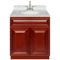 thumbnail image 1 of Cherry Bathroom Vanity 30", Cara White Marble Top, Faucet LB6B, 1 of 4