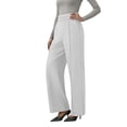 thumbnail image 2 of Women's Leggings Women's Solid High Waisted Straight Leg Yoga Pants With Casual Pockets White,XL, 2 of 8
