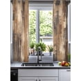 thumbnail image 2 of Brown Abstract Sheer Curtains 54 Inch Length 2 Panels Set for Living Room/Bedroom, Vintage Geometric Gradient Oil Painting Modern Kitchen Curtains Grommet Curtains Window Treatments 42"x54"x2, 2 of 7