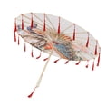 thumbnail image 2 of THY COLLECTIBLES Classic Chinese Art Asian Style 33" Silk Parasol Umbrella with Tassels for Wedding Parties, Photography, Costumes, Cosplay, Decoration And Other Events (White with Peacock), 2 of 3
