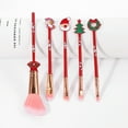 thumbnail image 3 of Fairnull 5Pcs/6Pcs Christmas Makeup Brushes Set Festive Design Artificial Fiber Durable Metal Handle Xmas Cosmetic Brushes, 3 of 9