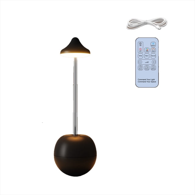 Led Light Bulb Decorative Bedside Lamp for Dorm Table, Led Night Light with Remote Control Adjustable Height for Ambient Lighting