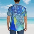 thumbnail image 4 of Fotbe Peacock Camisa Hawaiana para Hombre Unisex – Camisa Casual de Verano con Botones de Manga Corta de Algodón y Lino,Small, 4 of 7