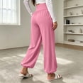 thumbnail image 7 of yeiolnoer Yoga Pants for Women Loose Fit Wide Leg Trousers Stretchy High Waisted Pants for Athletic Workout(Pink,Large), 7 of 7
