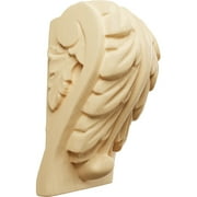 Ekena Millwork 1 3/4"W x 1 1/2"D x 3"H Mini Acanthus Leaf Block Corbel, Maple