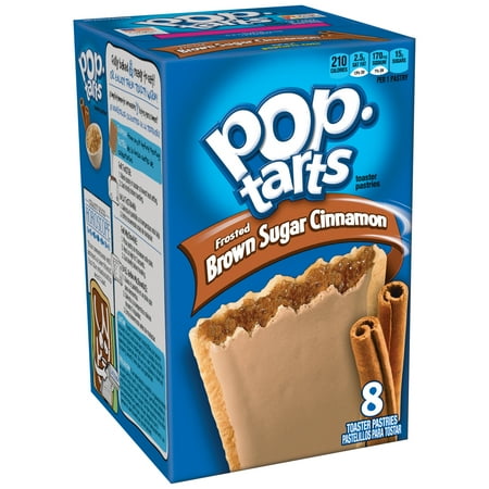 (4 Pack) Kellogg's Pop-Tarts Breakfast Toaster Pastries, Frosted Brown Sugar Cinnamon Flavored, 14 oz 8