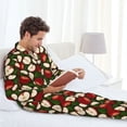 thumbnail image 6 of Naloa Red Fruit Men’s Pajamas Set - Long Sleeve Button Down Sleep Shirt and Pajama Bottoms Sleepwear Set-Large, 6 of 7