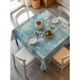 thumbnail image 6 of Blue Sage Green Boho Table Cloth, Waterproof Tablecloth for Square Tables, Vintage Ethnic Tribe Abstract Art Reusable Washable Fabric Table Cover for Restaurant Kitchen Dining Tables 60"x60", 6 of 9