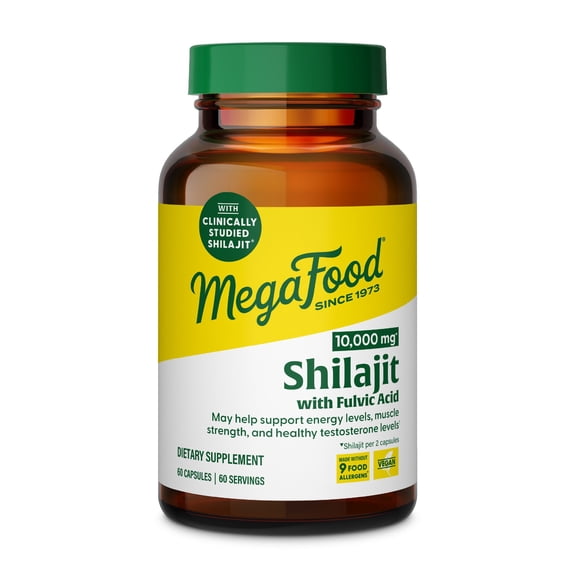 MegaFood Shilajit & Fulvic Acid, Helps Support Energy Levels, 60 Capsules, 30 Day Supply