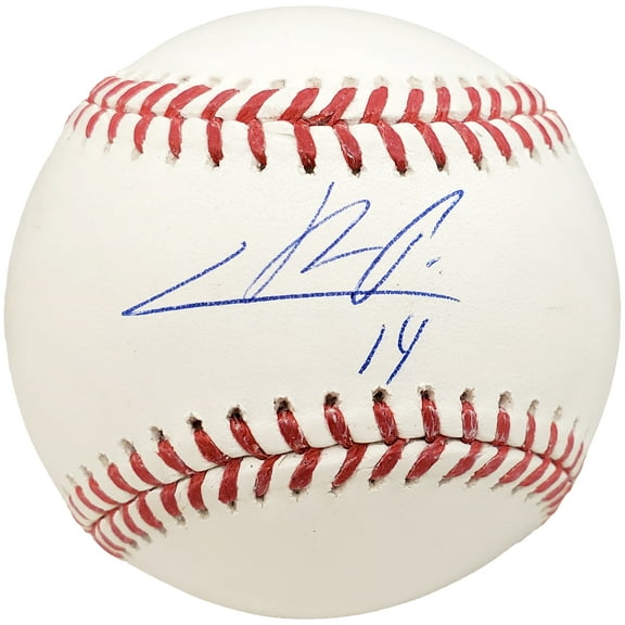 Cristian Pache Autographed Official MLB Baseball Oakland A's "#14" BAS 186805