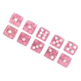 thumbnail image 3 of Juego de dados de 20 piezas, dados transparentes de 6 caras, dados de esquina redondeada para juegos de mesa y enseñanza de matemáticas, rosa con puntos blancos, 3 of 10