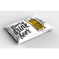 thumbnail image 2 of Ambesonne Saying Pillow Sham 2 Pack, Time to Drink Beer Man, 26"x20", Yellow Black, 2 of 3