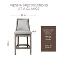 thumbnail image 5 of Maven Lane Vienna Counter Stool in Reclaimed Oak Finish, Ash Grey, Set of 3, 5 of 6