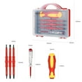 thumbnail image 4 of Yeacher 5pcs 500V Insulated Screwdrivers Set with Magnetic Slotted Phillips Pozidriv Bits and Test Pen Electrical Work Tools Kit, 4 of 8