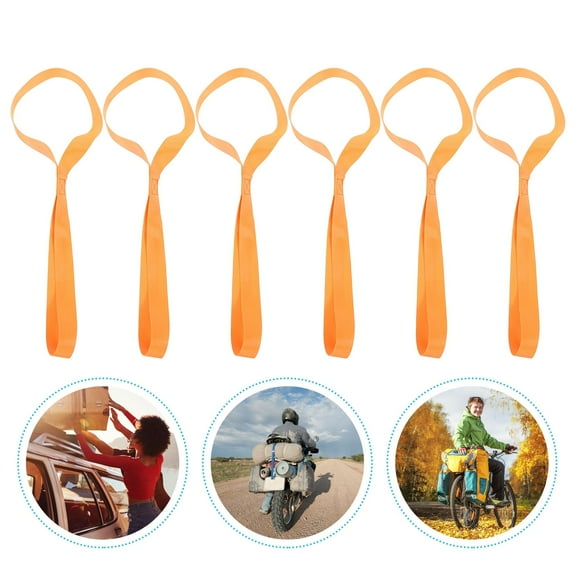 NICEXMAS Trailer Fastening Belt Tie Down Loops For Vehicles Orange 6Pcs