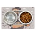 thumbnail image 1 of Hipster Pet Mat for Food and Water, Muscular Barber Man with Hipster Hairstyle and Mustache on Graphic Shaving Elements, Non-Slip Rubber Mat for Dogs and Cats, 18" X 12", by Ambesonne, 1 of 2