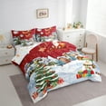 thumbnail image 3 of Castle Fairy Santa Claus Snowman 7-Piece Twin Bedding Sets for Preppy Children Teens,Merry Christmas Tree Bedding Comforter Set,Xmas Festival Theme Breathable Sheet Sets,Microfiber Bedroom Decor, 3 of 8