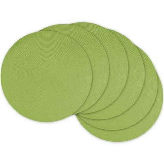 Design Imports Ensemble de 6 Napperons Ronds Tissés Lime