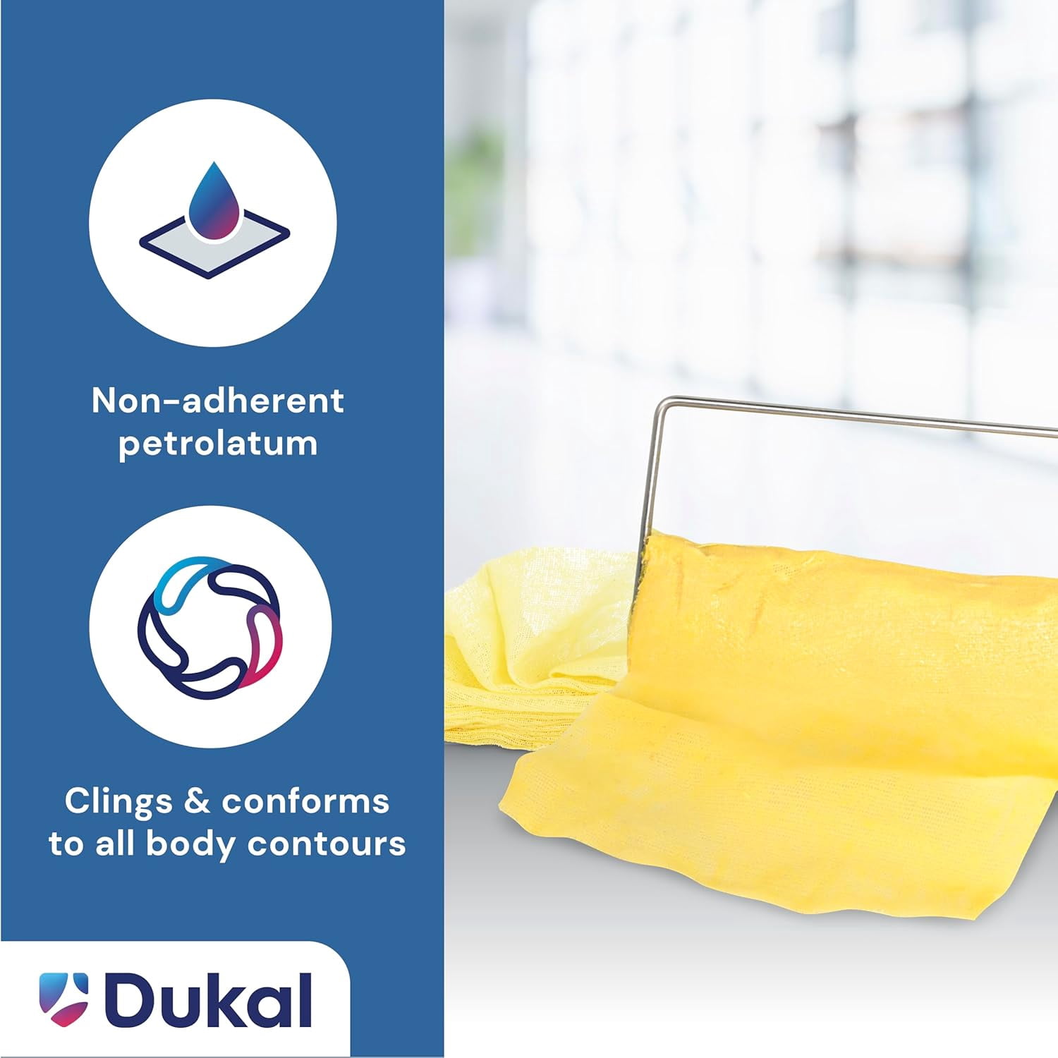 Dukal Xeroform Gauze, Sterile, Non-Adherent, 4 in x 3 yd, 6-Count