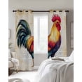 thumbnail image 4 of Vintage Rooster Blackout Curtains for Bedroom Living Room Darkening Curtains 84 Inch Length 2 Panels Set Farmhouse Retro Rustic Animal Prints Window Curtain Window Treatment Grommet Drapes 52"x84", 4 of 9