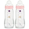 MAM Easy Active 11oz 2 Pack Bottle, Pink
