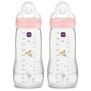MAM Easy Active 11oz 2 Pack Bottle, Pink
