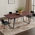 thumbnail image 6 of Simpli Home Delta 72 inch x 36 inch Rectangle Modern Industrial Dining Table in Dark Walnut, 6 of 11