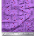 thumbnail image 1 of Soimoi Purple polyester Crepe Fabric Rocket & You Are My Everything Text Print Sewing Fabric Yard 52 Inch Wide, 1 of 3