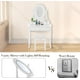 thumbnail image 3 of Tocador Estilo Campestre con Espejo y Luces LED, Mesa de Maquillaje Moderna con Taburete Acolchado y 3 Cajones, Ideal para Dormitorio Juvenil, 3 of 8