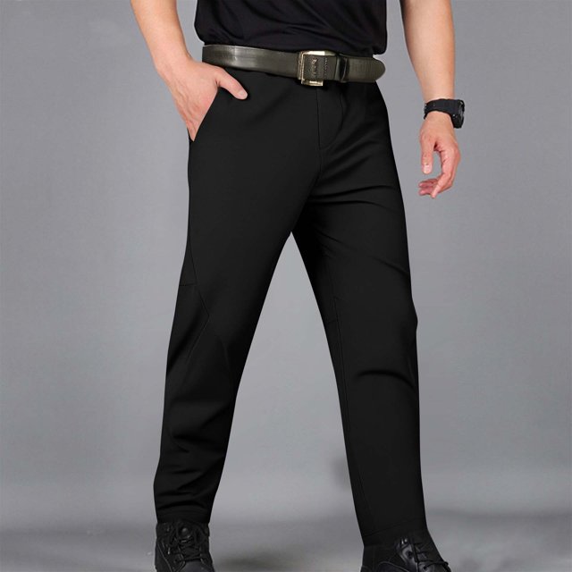 Mceream Pantalon de Voyage pour Homme Séchage Rapide Pantalon de Randonnée pour Homme Pantalon de Travail Extensible Léger Résistant à l'Eau Fuselé Pantalon de Golf Pantalones de Hombre de Moda Noir TG