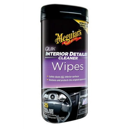 Meguiar's G13600 Quik Interior Detailer Wipes, 25-Count, Each