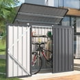 thumbnail image 2 of AECOJOY 46 Cu ft. Outdoor Horizontal Storage Shed Wastebasket Enclosure Container Metal Garbarge Shed in Gray, 2 of 8