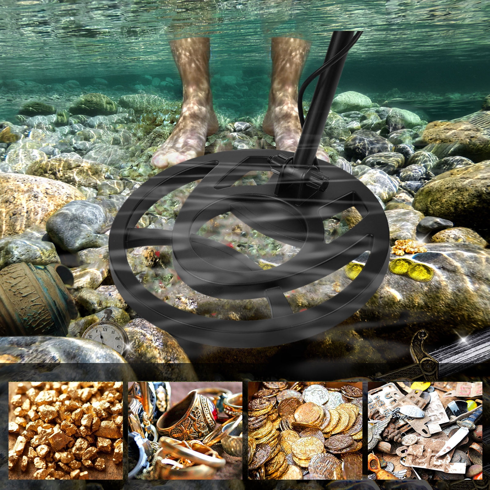 Lepmerk Metal Detector for Adults & Kids, Professional Accuracy, Waterproof, LCD Display, All Metal and Disc Mode , Find Metals and Gold with Confidence!