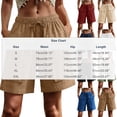 thumbnail image 3 of Cagogo Women Cargo Elastic Waist Bermuda Pants with Pockets Casual Loose Fit Vacation Beach Shorts Summer Travel Utility Trousers Relaxed Outdoor Wear, Army Green 2XL, 3 of 6